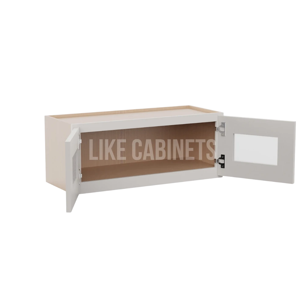 Double Dove White 18'' H Double Door Wall Cabinet with Glass Doors