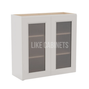 Double Dove White 30'' H Double Door Wall Cabinet with Glass Doors