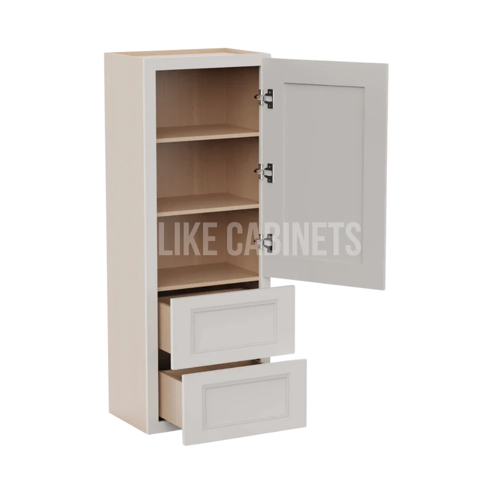 Double Dove White 18''W Wall Cabinets With 2 Drawers