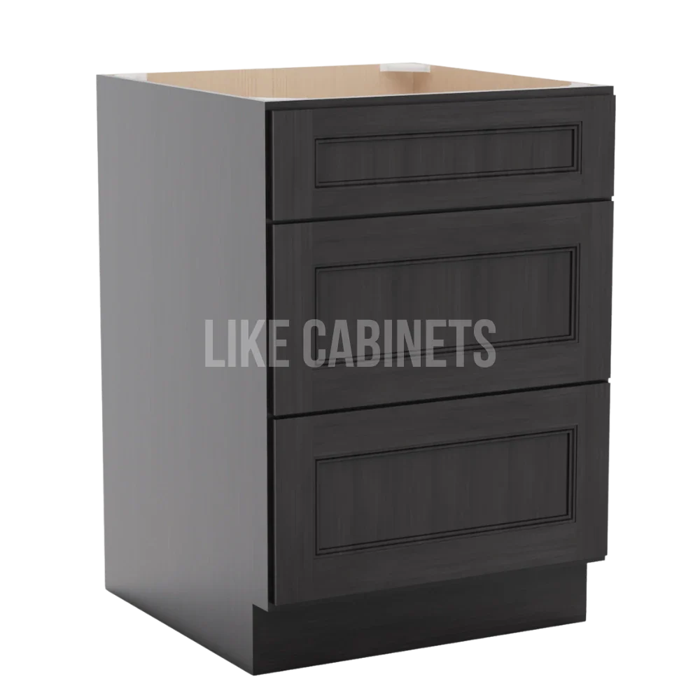 Double Smokey Gray Three Drawer Base