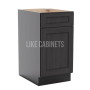 Double Smokey Gray Cabinet with Single Door & Drawer