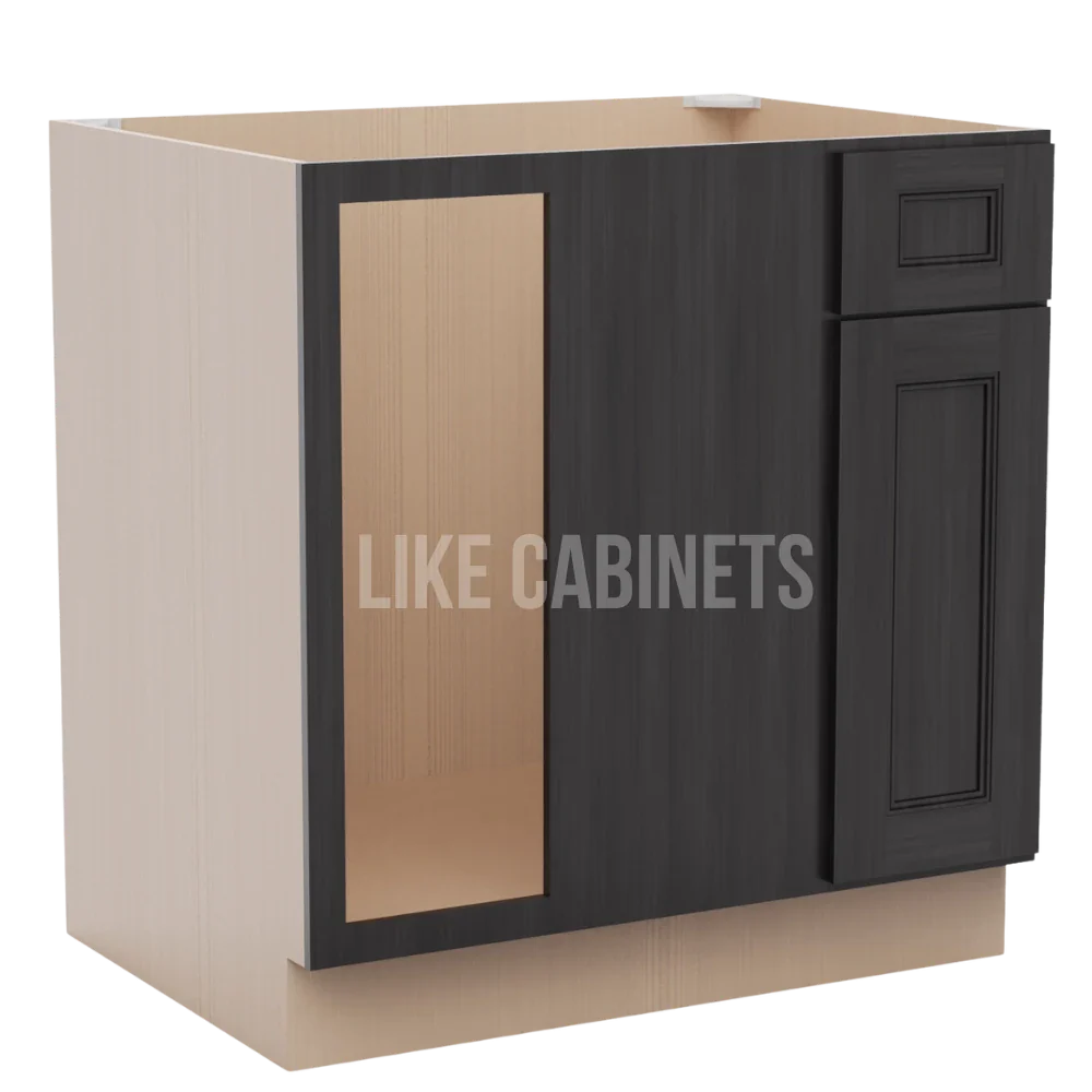 Double Smokey Gray Blind Corner Base Cabinet (L/R interchangeable)