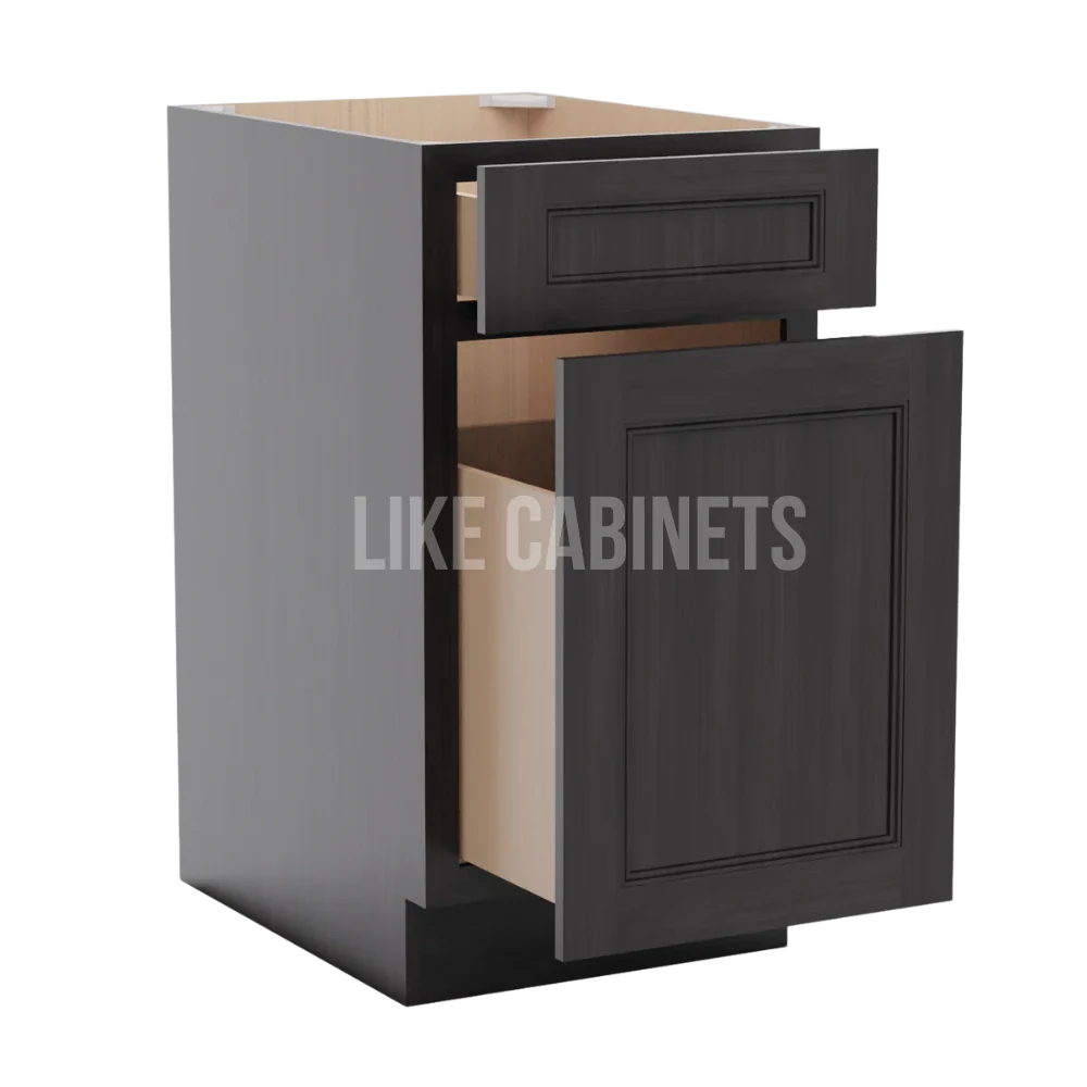 Double Smokey Gray Trash Base Cabinet