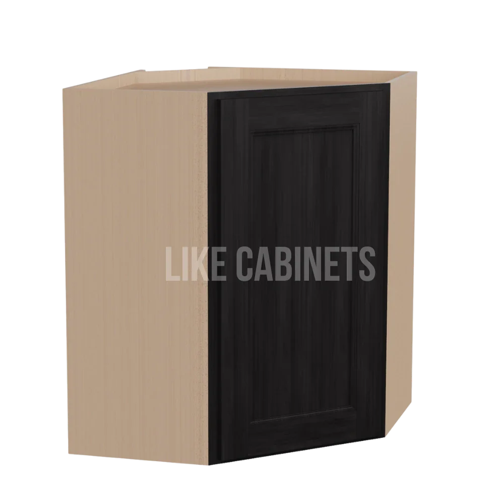 Double Smokey Gray 24'' W Diagonal Corner Wall Cabinet