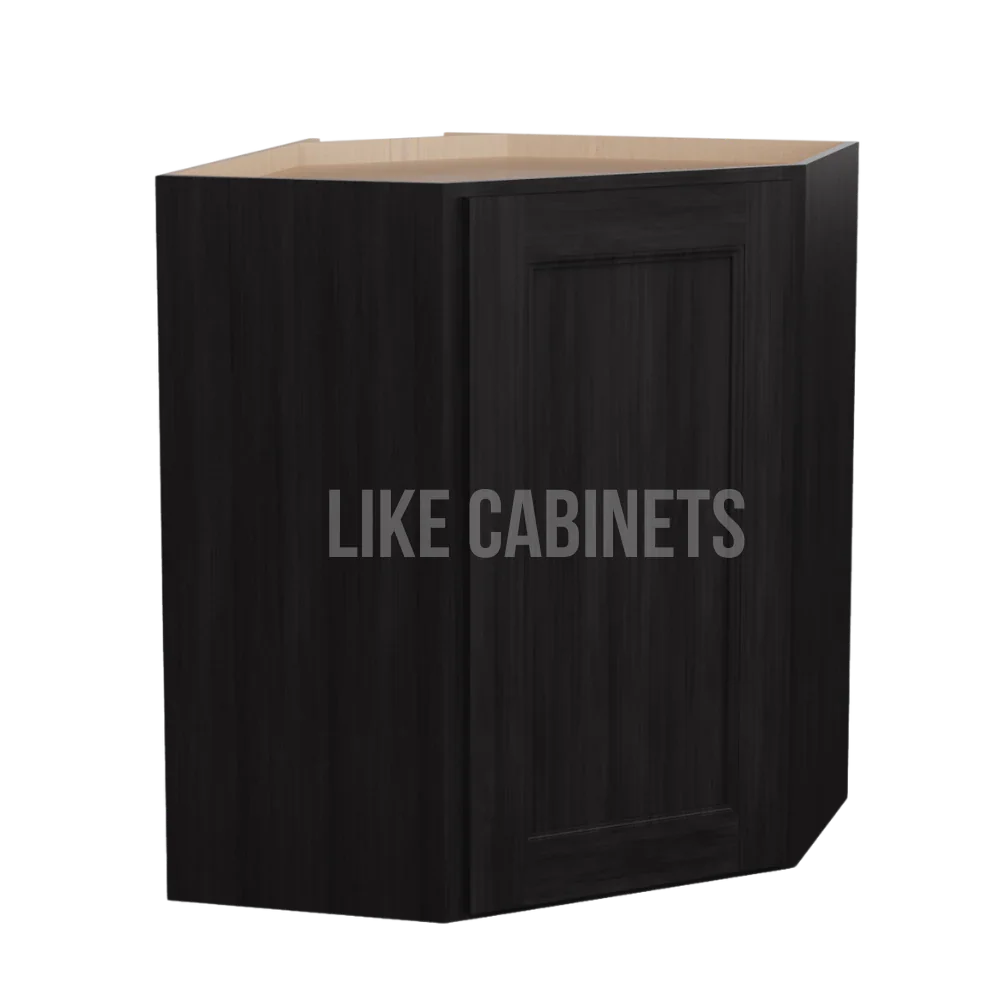 Double Smokey Gray 24'' W Diagonal Corner Wall Cabinet