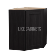 Double Smokey Gray 24'' Diagonal Corner Wall Cabinet