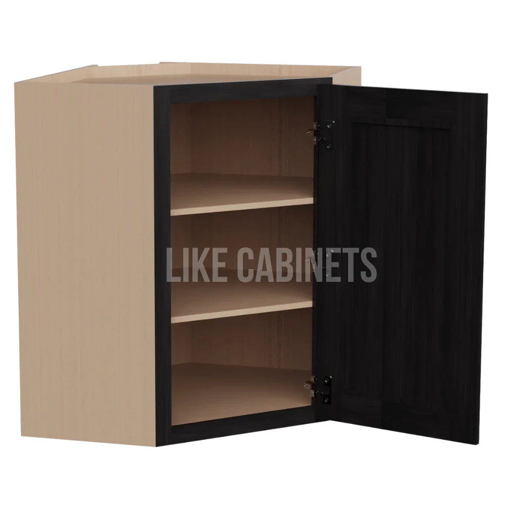 Double Smokey Gray 24'' Diagonal Corner Wall Cabinet