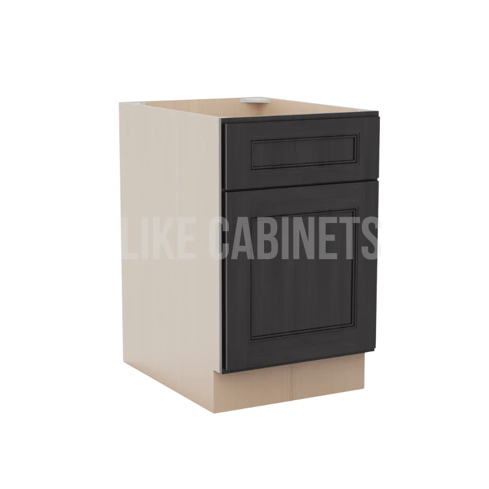 Double Smokey Gray Two Drawer Document File Base Cabinet