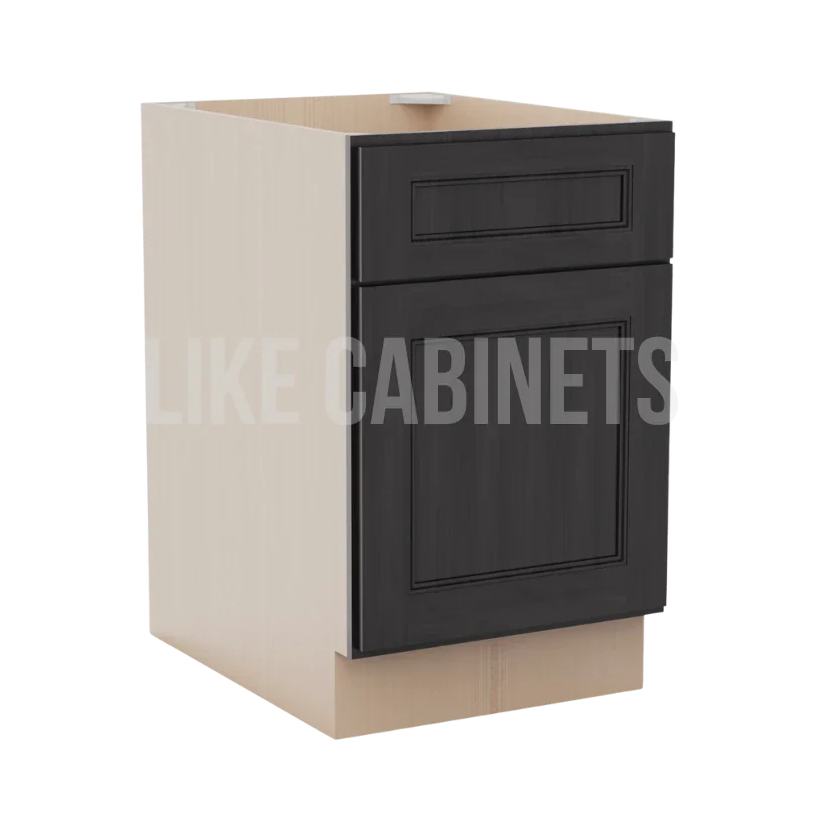 Double Smokey Gray Two Drawer Document File Base Cabinet