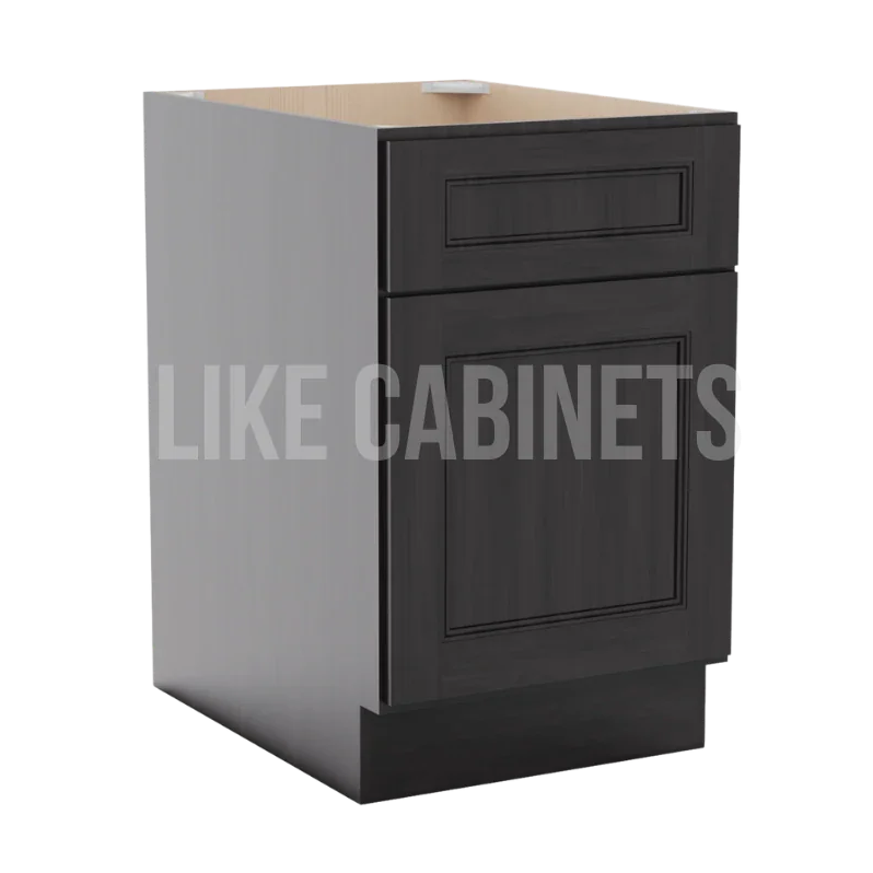 Double Smokey Gray Two Drawer Document File Base Cabinet