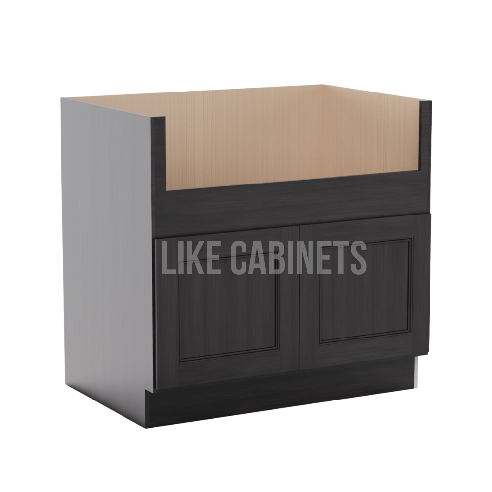 Double Smokey Gray Farmhouse Sink Base