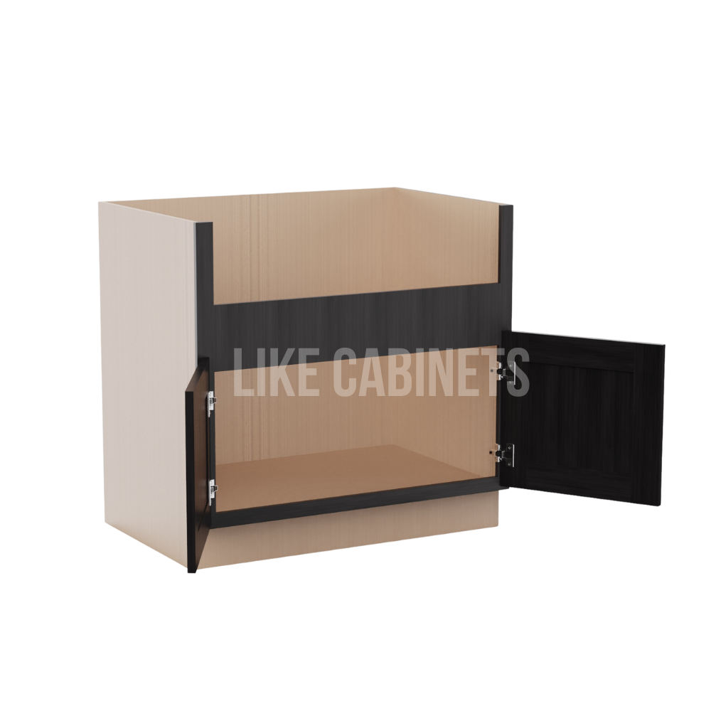 Double Smokey Gray Farmhouse Sink Base