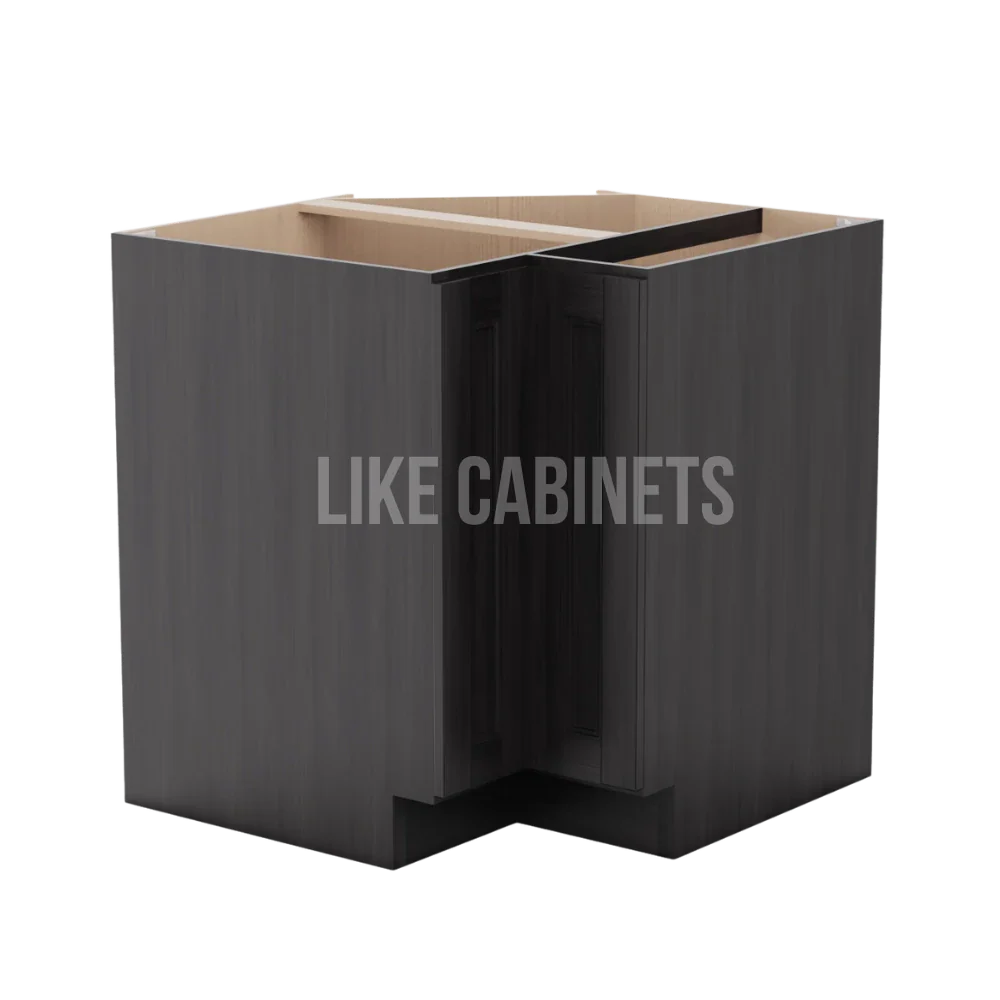 Double Smokey Gray Lazy Susan Base Cabinet