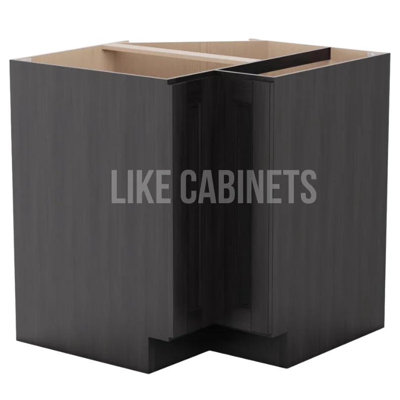 Double Smokey Gray Lazy Susan Base Cabinet