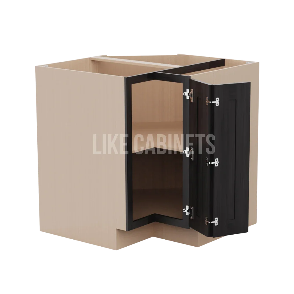 Double Smokey Gray Lazy Susan Base Cabinet