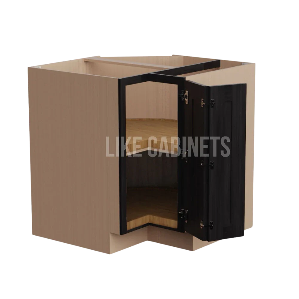 Double Smokey Gray Lazy Susan Base Cabinet
