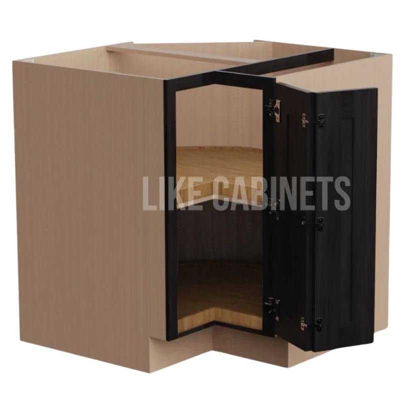Double Smokey Gray Lazy Susan Base Cabinet