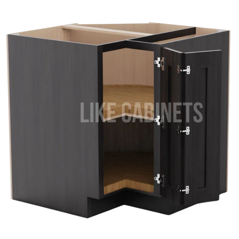 Double Smokey Gray Lazy Susan Base Cabinet