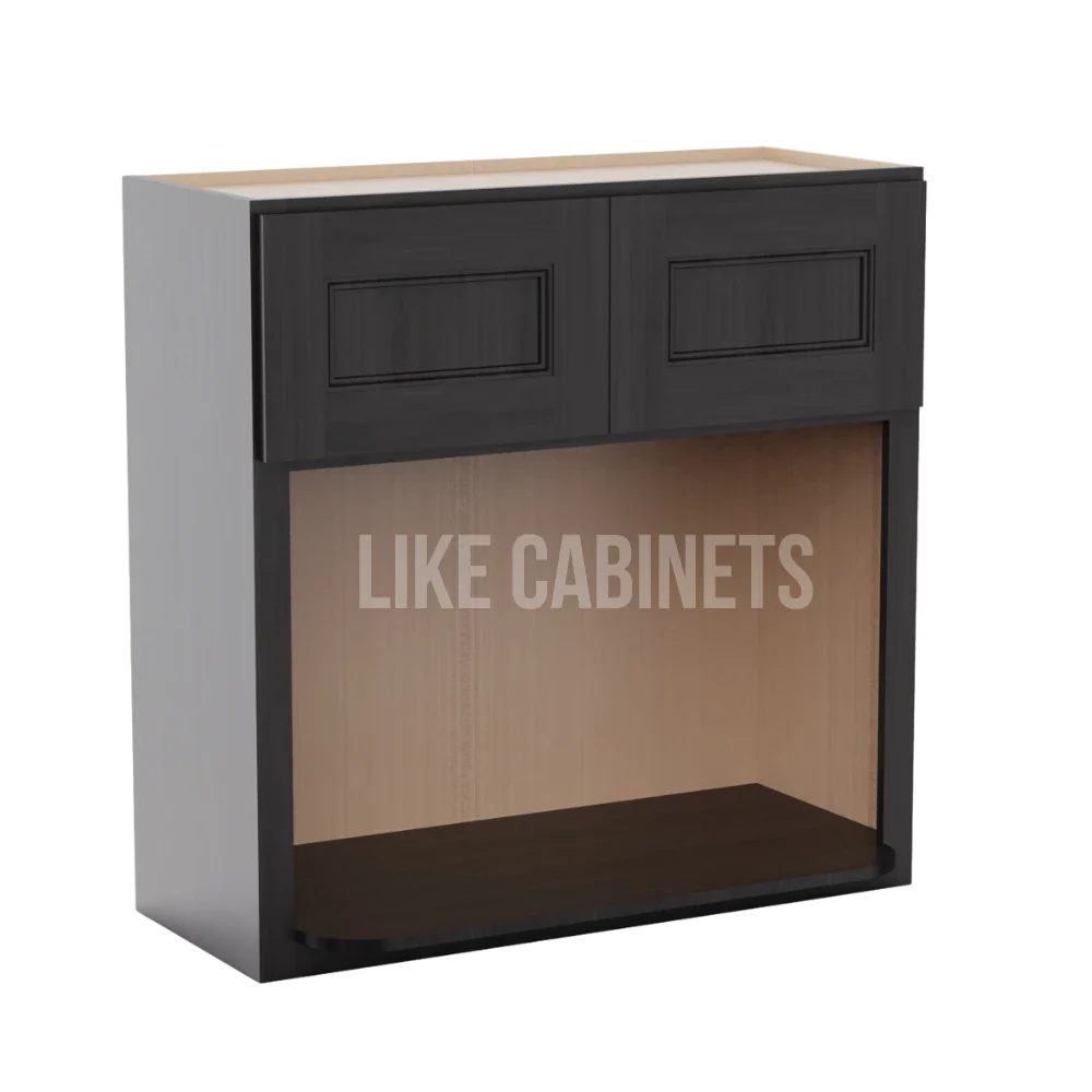 Double Smokey Gray Microwave Wall Cabinet
