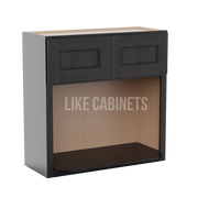 Double Smokey Gray Microwave Wall Cabinet