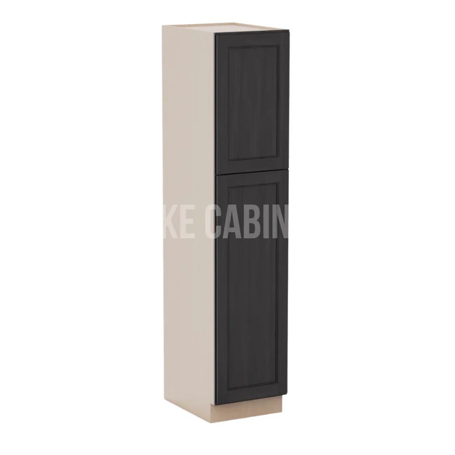 Double Smokey Gray 18'' W Two Single Door Utility Pantry Cabinet