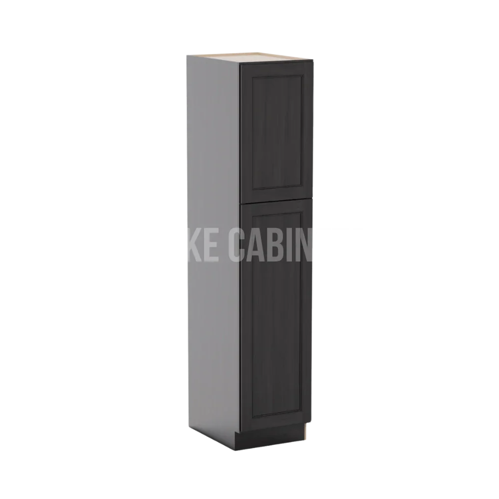 Double Smokey Gray 18'' W Two Single Door Utility Pantry Cabinet