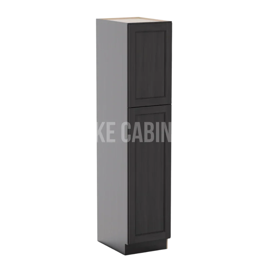 Double Smokey Gray 18'' W Two Single Door Utility Pantry Cabinet