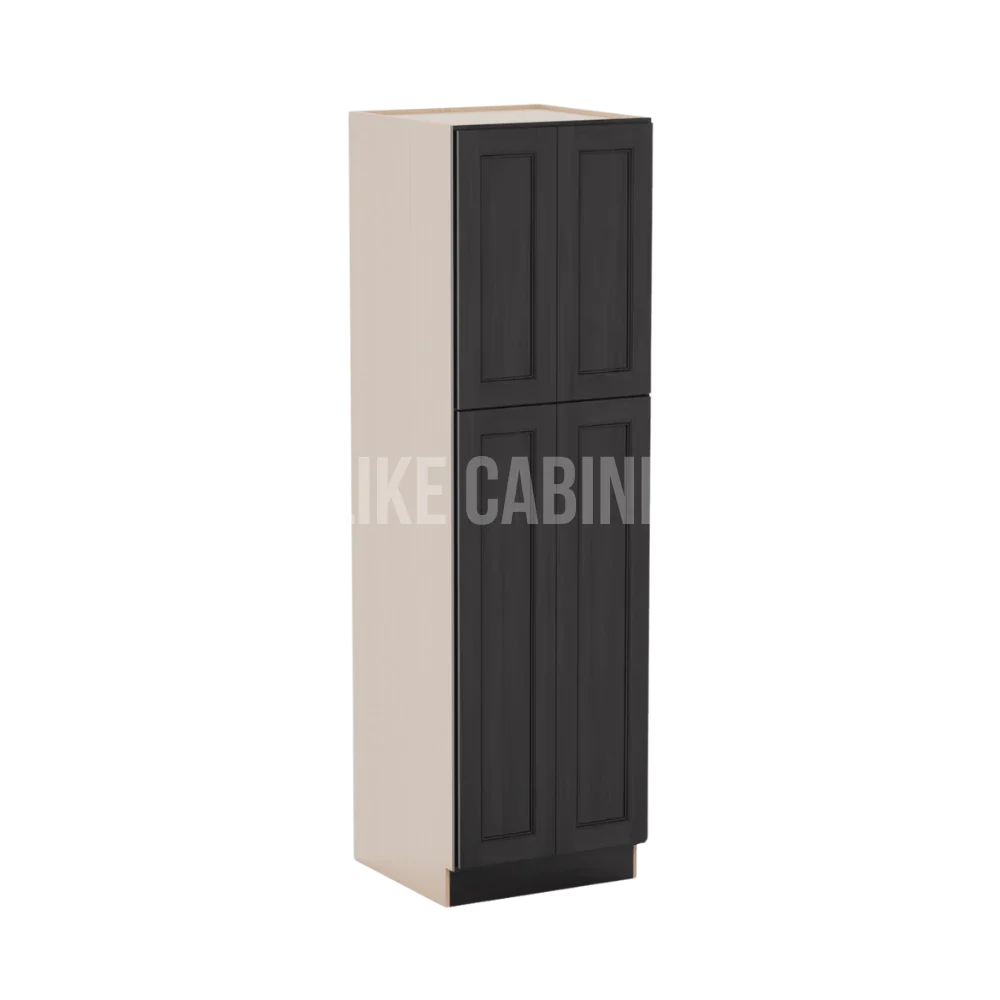 Double Smokey Gray 24'' W Two Double Door Utility Pantry Cabinet