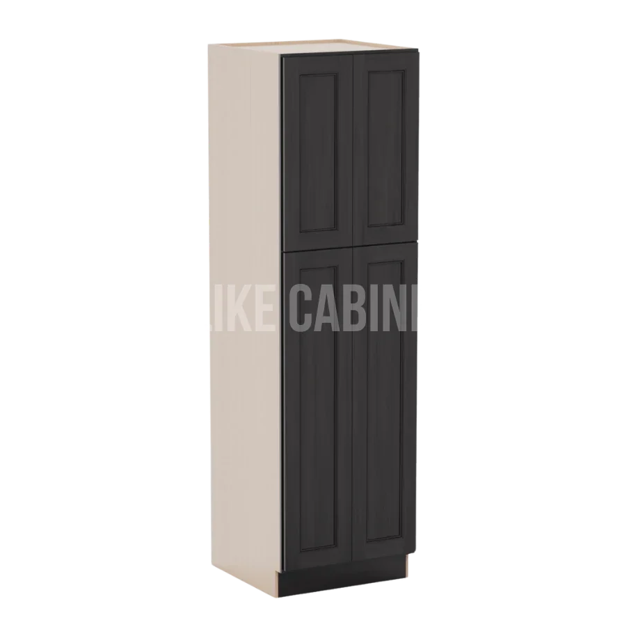 Double Smokey Gray 24'' W Two Double Door Utility Pantry Cabinet