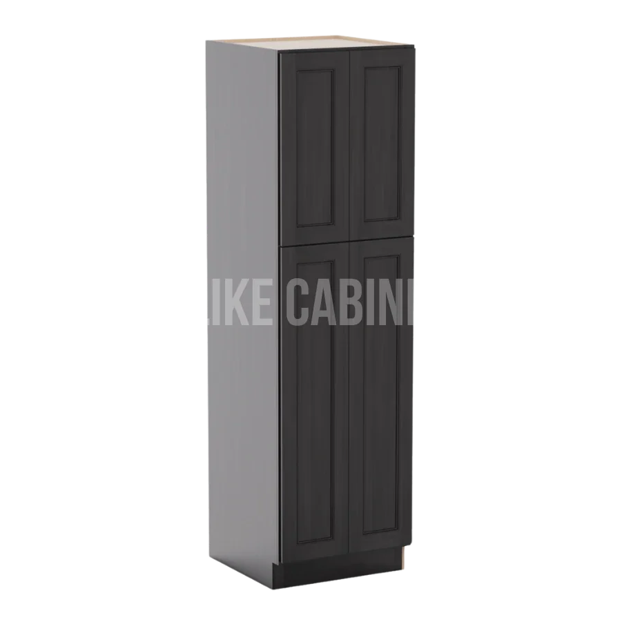 Double Smokey Gray 24'' W Two Double Door Utility Pantry Cabinet