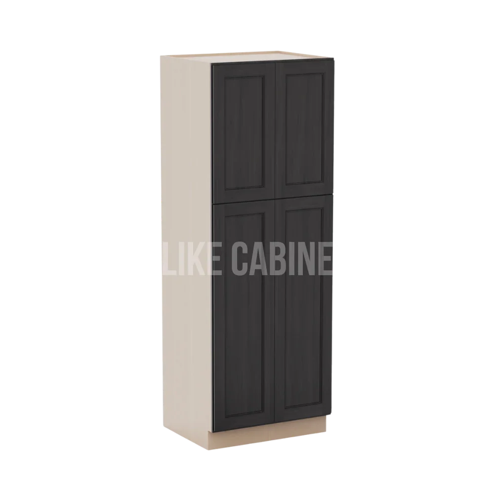 Double Smokey Gray 30''W Two Double Door Utility Pantry Cabinet