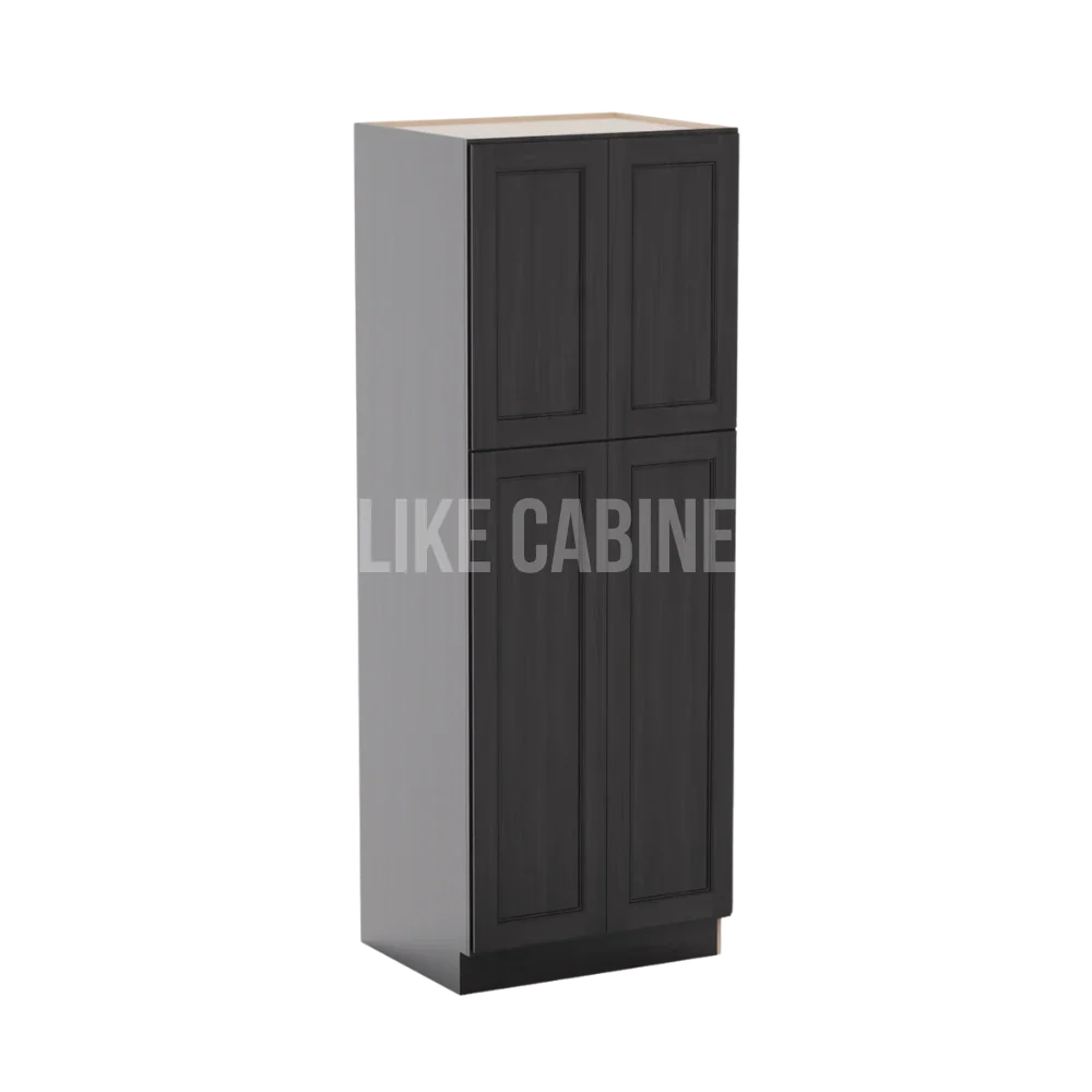 Double Smokey Gray 30''W Two Double Door Utility Pantry Cabinet