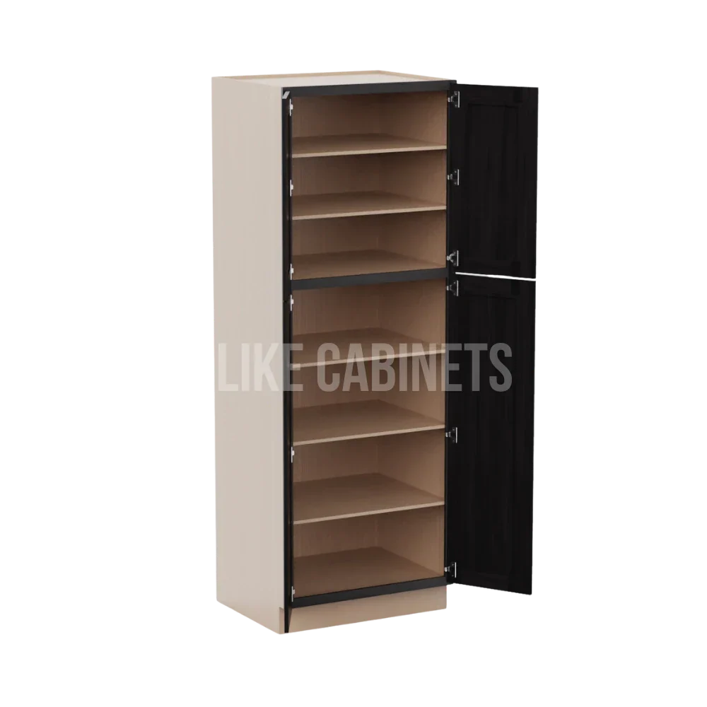 Double Smokey Gray 30''W Two Double Door Utility Pantry Cabinet