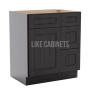 Double Smokey Gray 30'' W Vanity Combo with Drawers