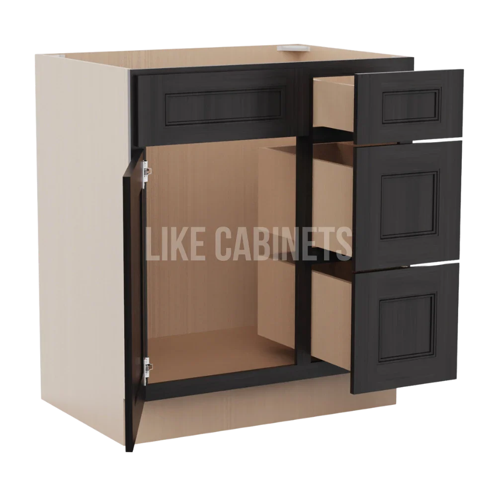 Double Smokey Gray 30'' W Vanity Combo with Drawers