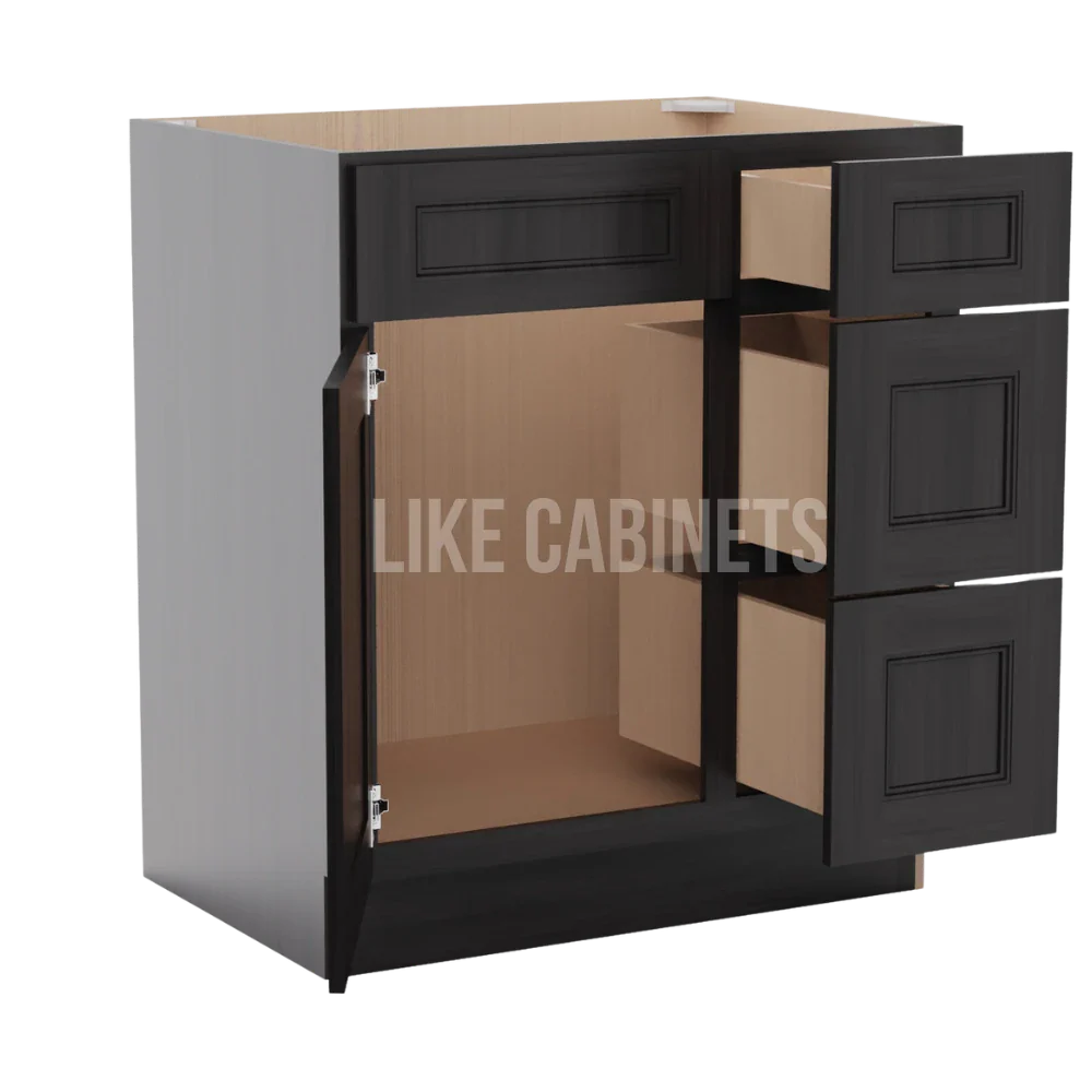 Double Smokey Gray 30'' W Vanity Combo with Drawers