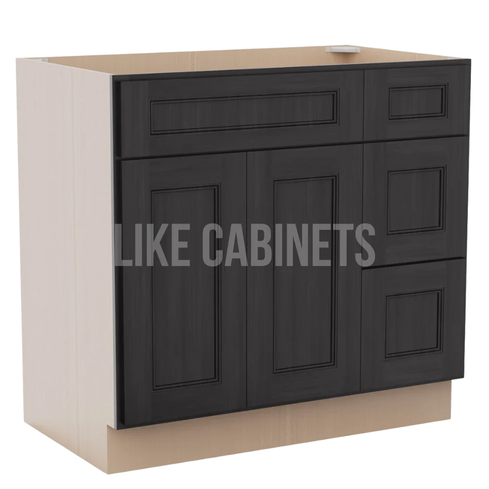 Double Smokey Gray 36'' W Vanity Combo with Drawers