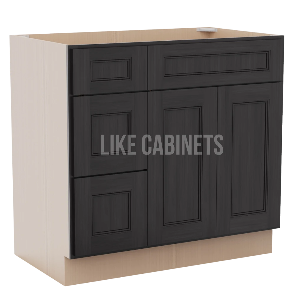 Double Smokey Gray 36'' W Vanity Combo with Drawers
