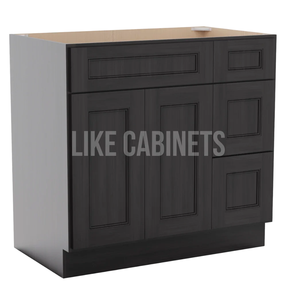 Double Smokey Gray 36'' W Vanity Combo with Drawers