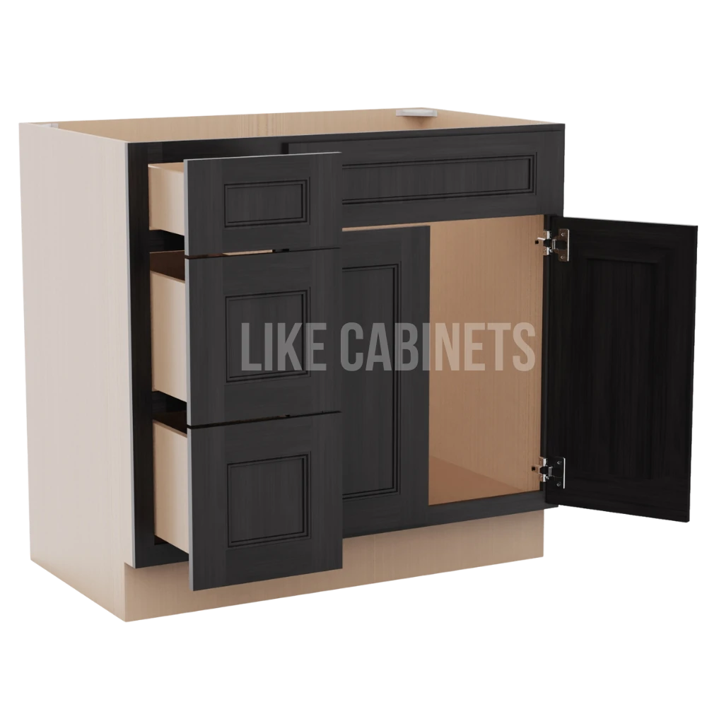 Double Smokey Gray 36'' W Vanity Combo with Drawers