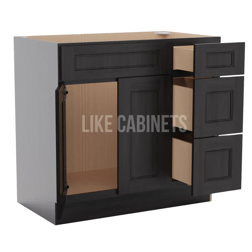 Double Smokey Gray 33'' W Vanity Combo with Drawers