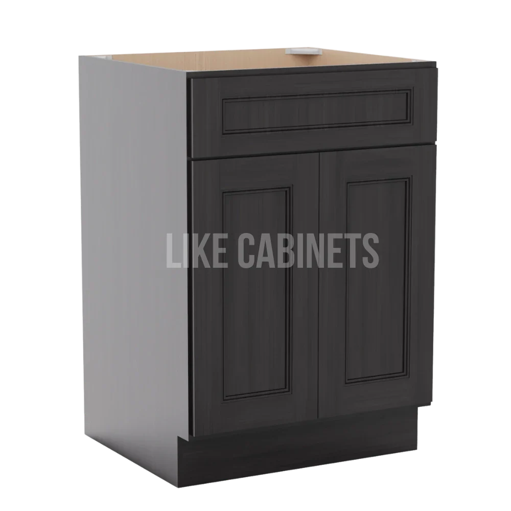 Double Smokey Gray Single Vanity Sink Base Cabinet
