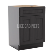 Double Smokey Gray Single Vanity Sink Base Cabinet