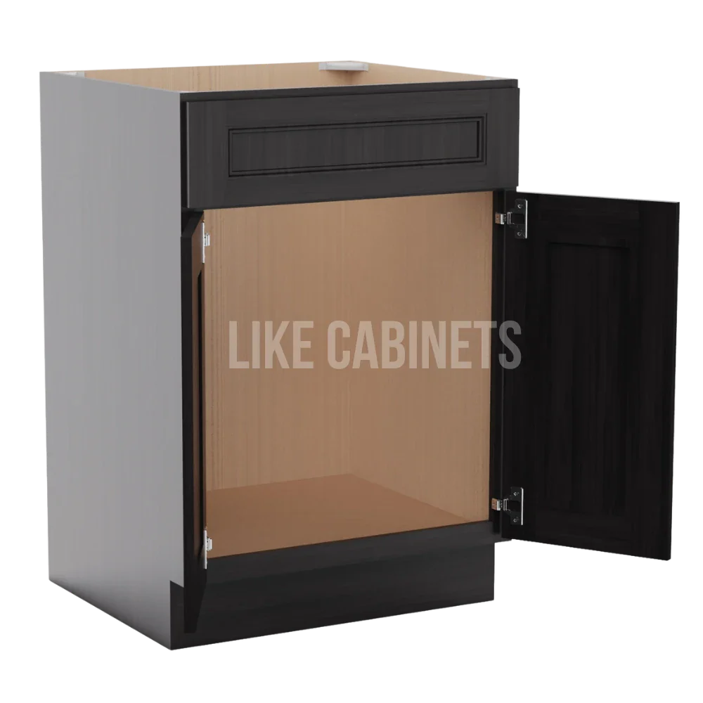 Double Smokey Gray Single Vanity Sink Base Cabinet