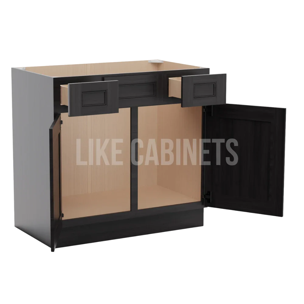 Double Smokey Gray Vanity Combo Cabinet