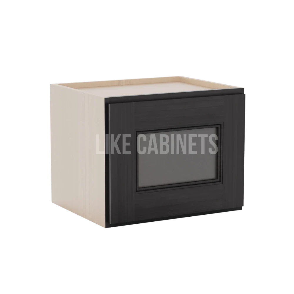 Double Smokey Gray 12'' H Single Door Wall Cabinet with Glass Door