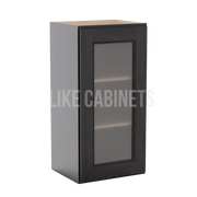 Double Smokey Gray 30'' H Single Door Wall Cabinet with Glass Door