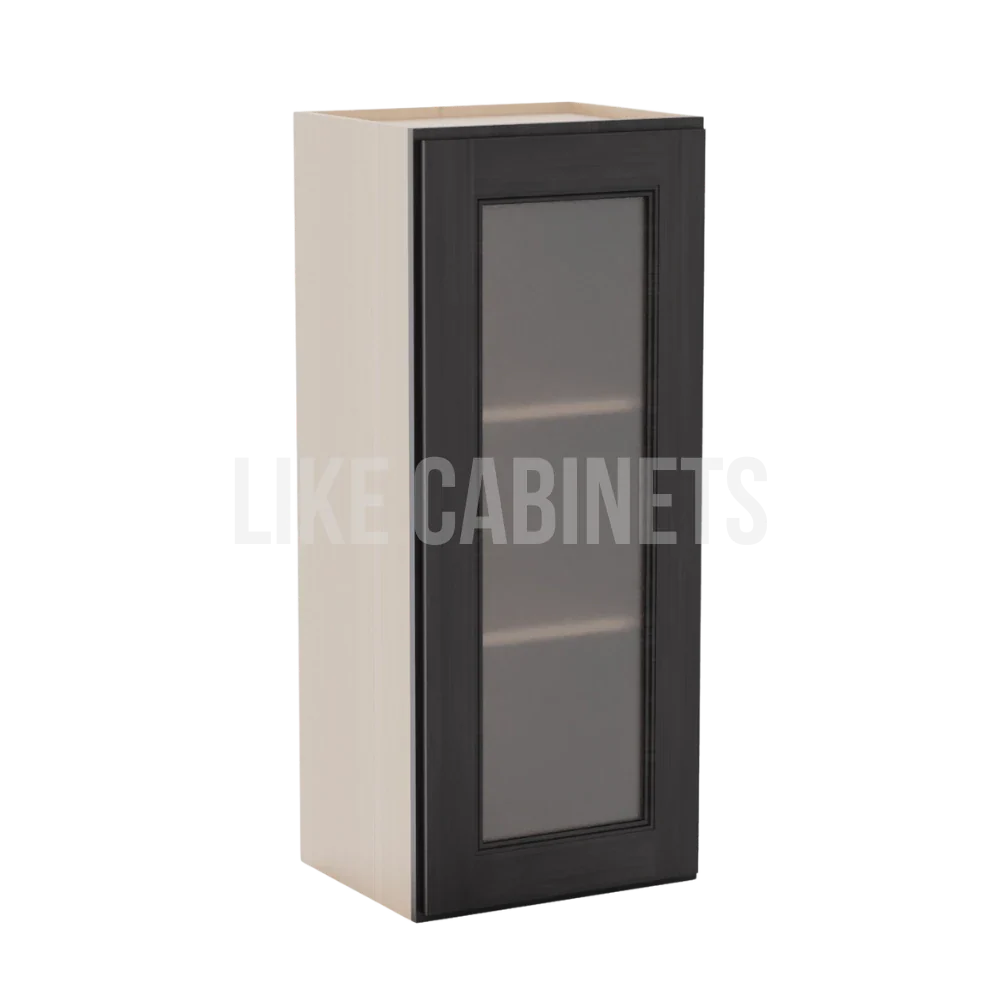 Double Smokey Gray 36'' H Single Door Wall Cabinet with Glass Door