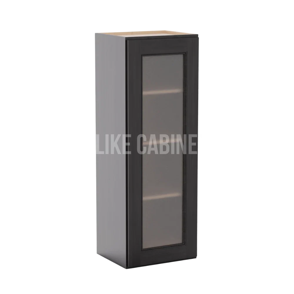 Double Smokey Gray 42'' H Single Door Wall Cabinet with Glass Door