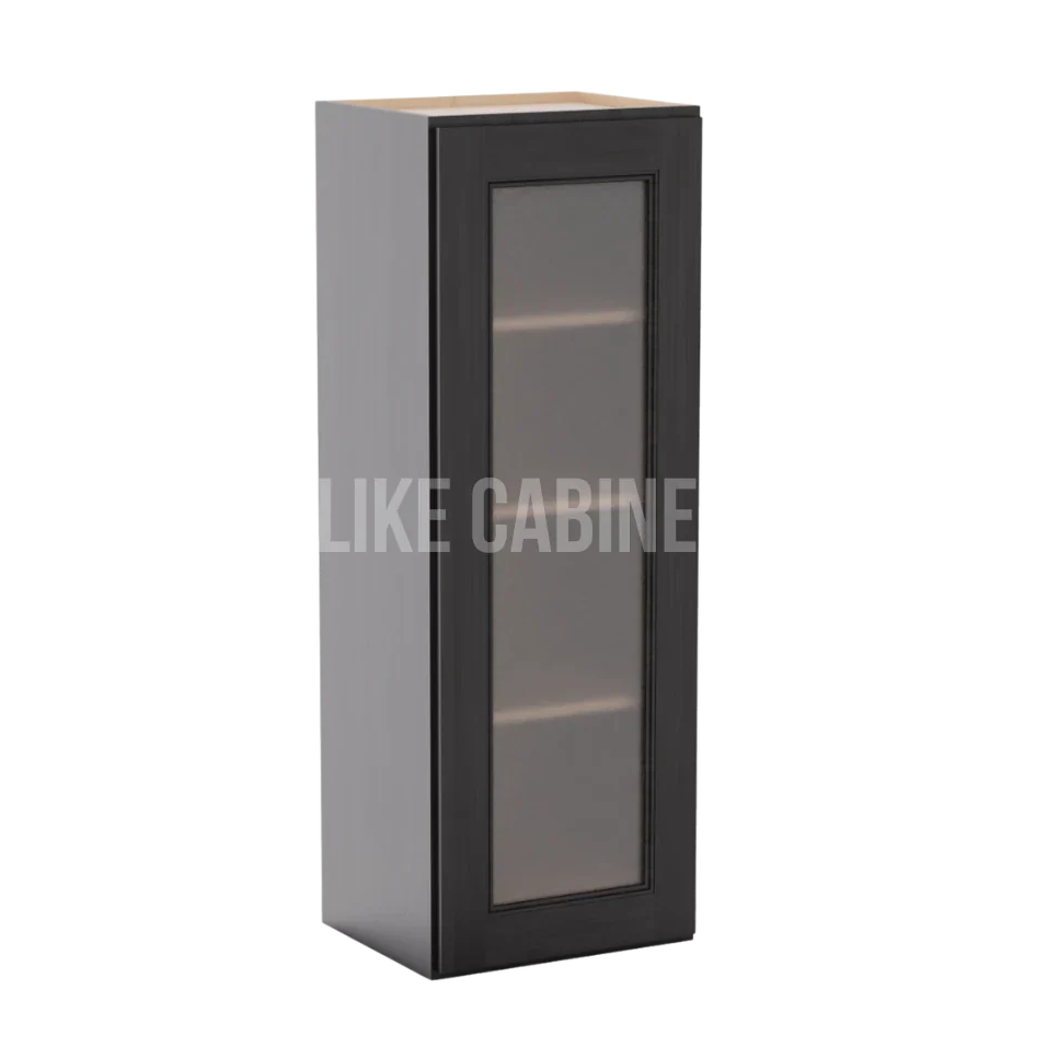 Double Smokey Gray 42'' H Single Door Wall Cabinet Glass Door